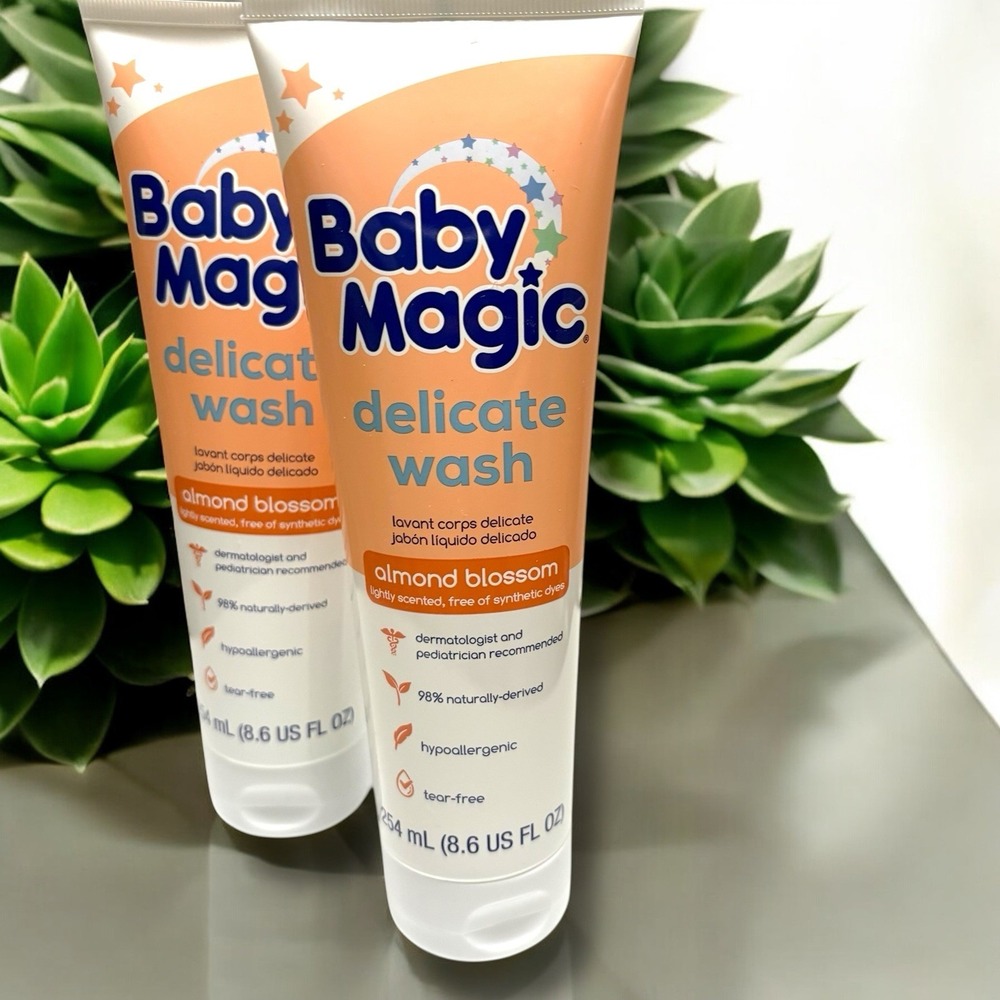 NEW BABY MAGIC  8.6 Oz Tube DELICATE‎ WASH Almond Blossom Lot Of 2